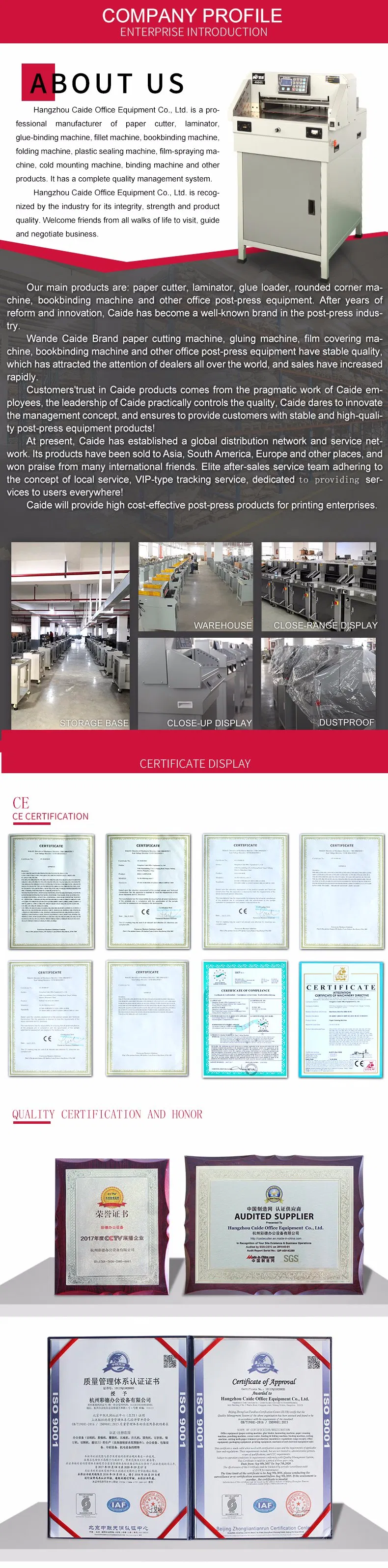 490mm Cutting Width Paper Cutting Machinery (WD-490R)