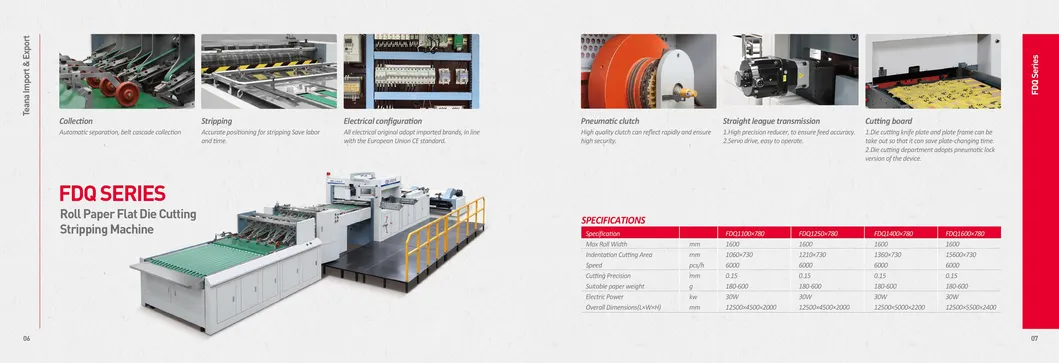 Feida Brand Fdq-1100*780 Automatic Deep Embossing and Stripping Die Cutting Machine