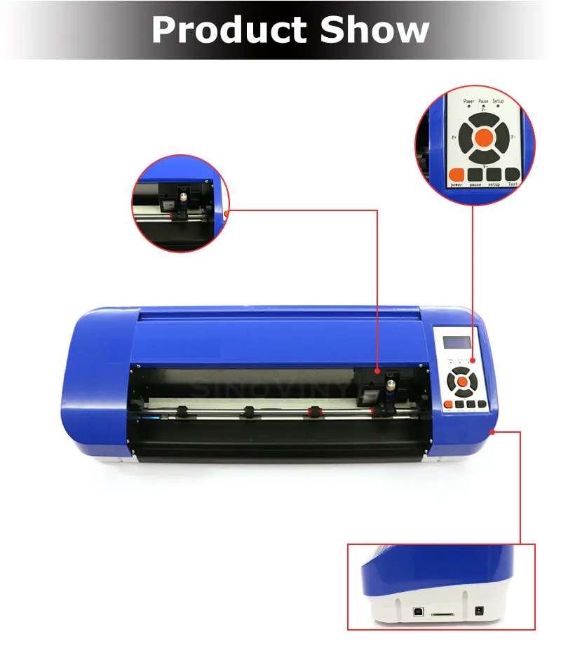 SINOVINYL 12" 300mm Graphic Desktop Sticker Cutting Machine DIY Vinyl Cutter Graph Plotter