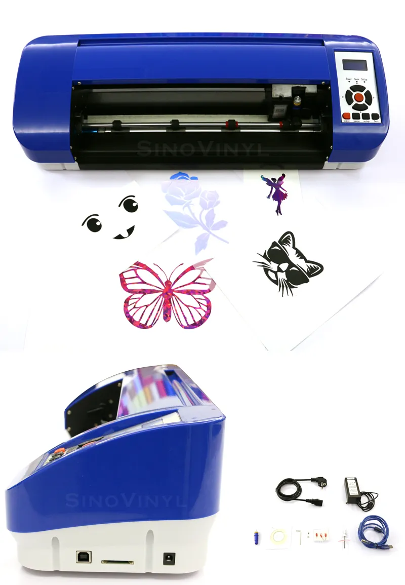SINOVINYL 12" 300mm Graphic Desktop Sticker Cutting Machine DIY Vinyl Cutter Graph Plotter
