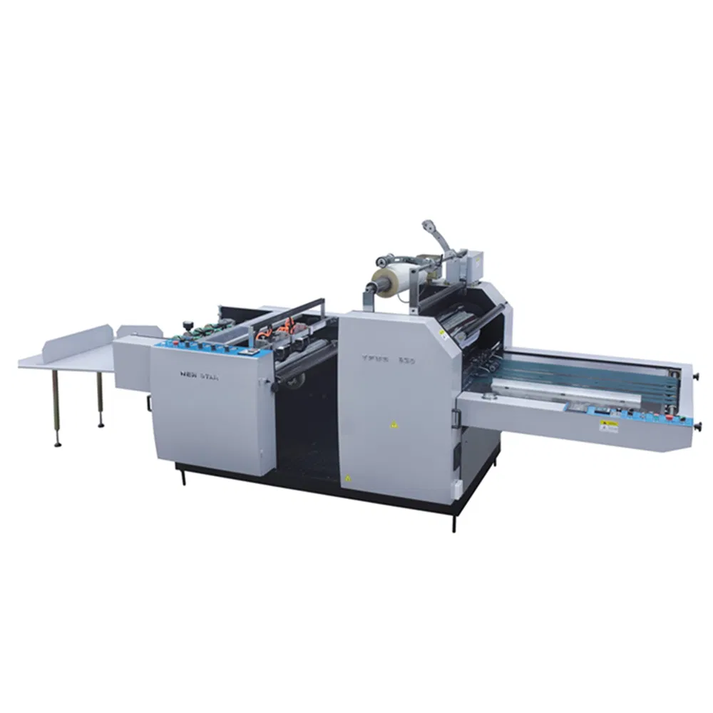 Yfmb-750A Semi Auto Laminator Manual Feeding and Auto Cut Double Side Laminating Hot Press Roll Laminator Industrial Cardboard Paper Sheet Laminating Machine